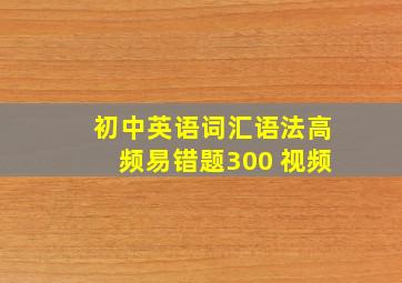 初中英语词汇语法高频易错题300 视频